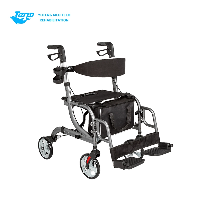 Rollator âgé à quatre roues